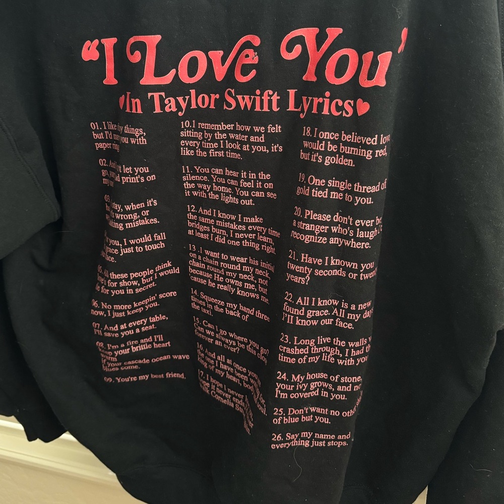 Taylor Swift Lyrics Hoodie